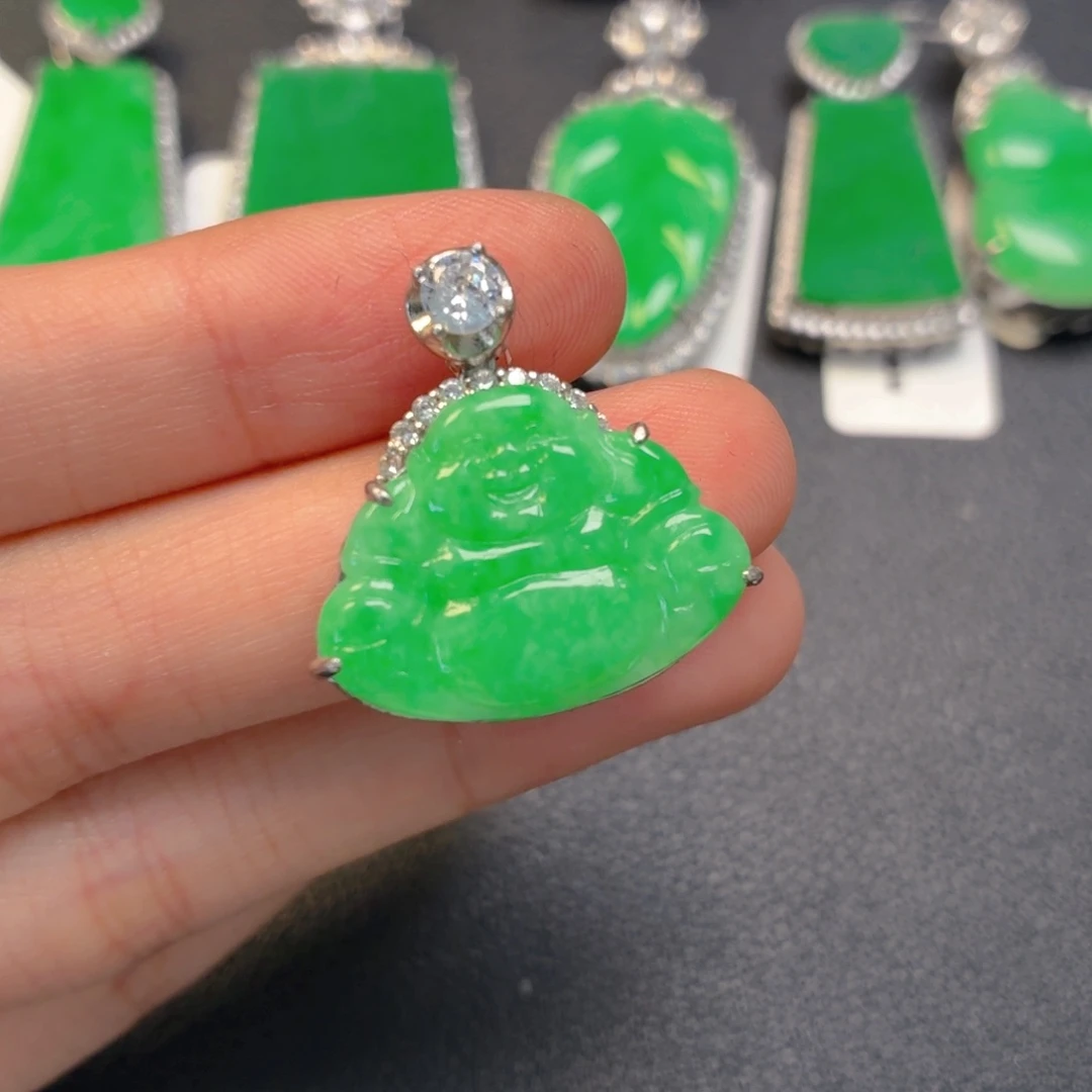 翡翠银S925镶嵌颈饰