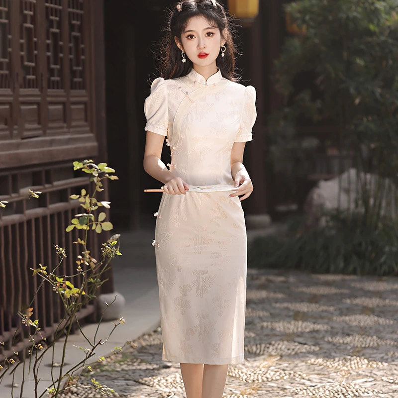 甜美温柔风2024新款春夏季少女公主风旗袍中式女装禅意仙气飘飘