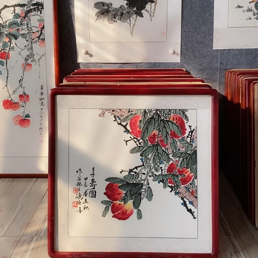 【闪购商品】国画书画作品带框65×65厘米