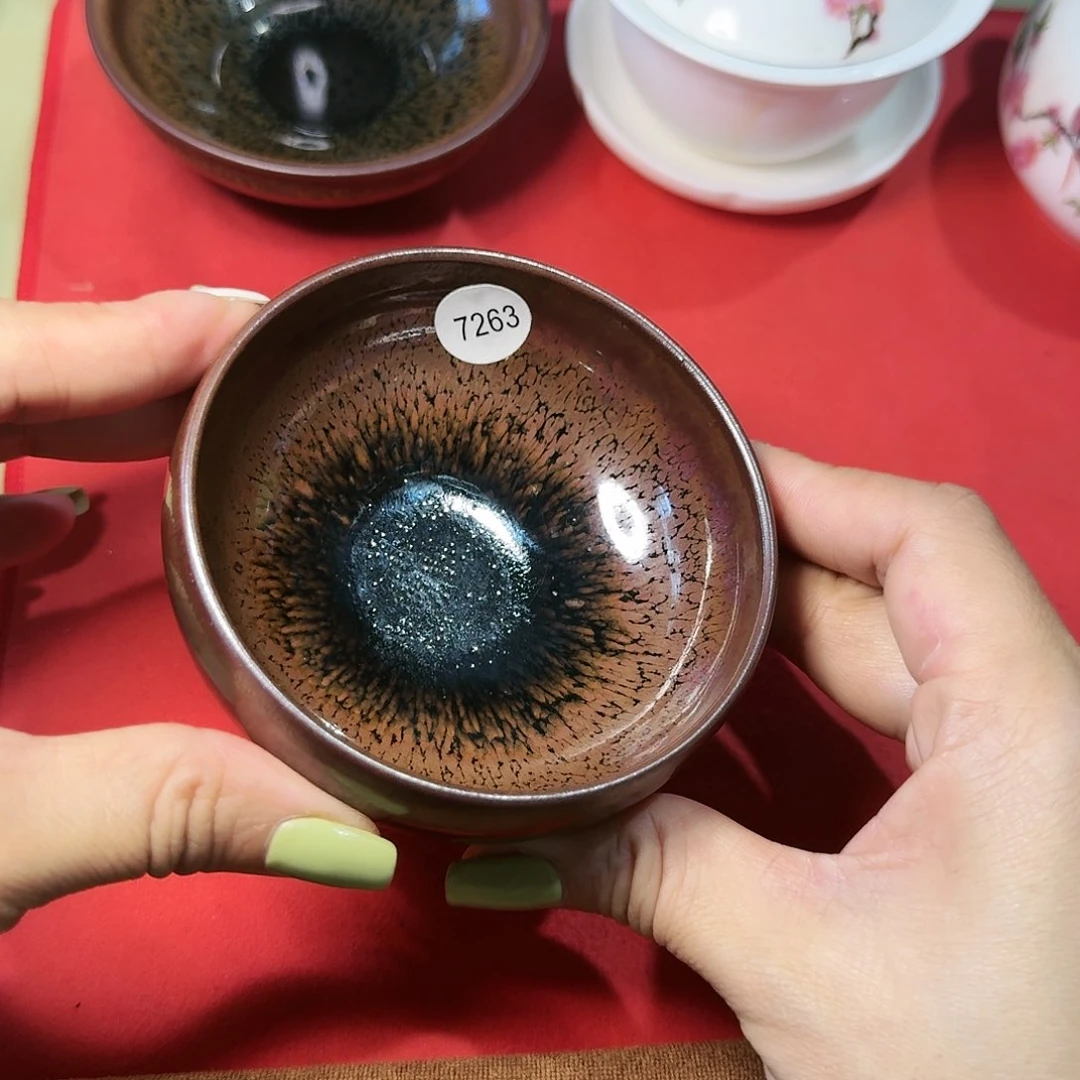 茶盏7263 秋罗龙窑传统柴烧全手工黑瓷建盏