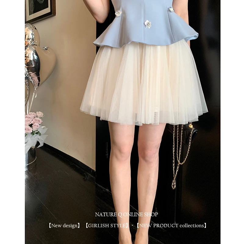 芭蕾风网纱短裙半身裙公主蓬蓬裙适合小个子夏季新款