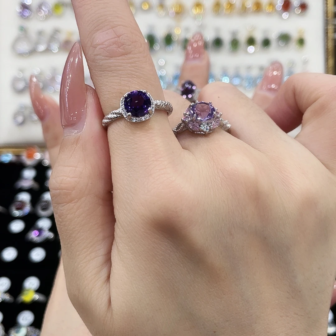 芋***～戒指紫晶银S925镶嵌