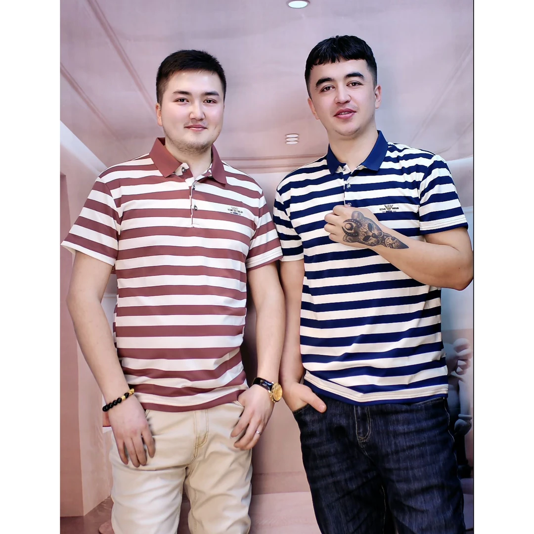 男士经典红白和蓝白条纹polo衫333