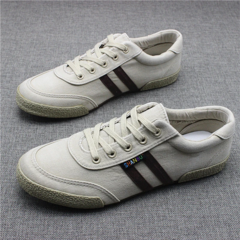 男鞋低帮时尚帆布鞋新款韩版水洗布软底系带百搭休闲潮流板鞋男款