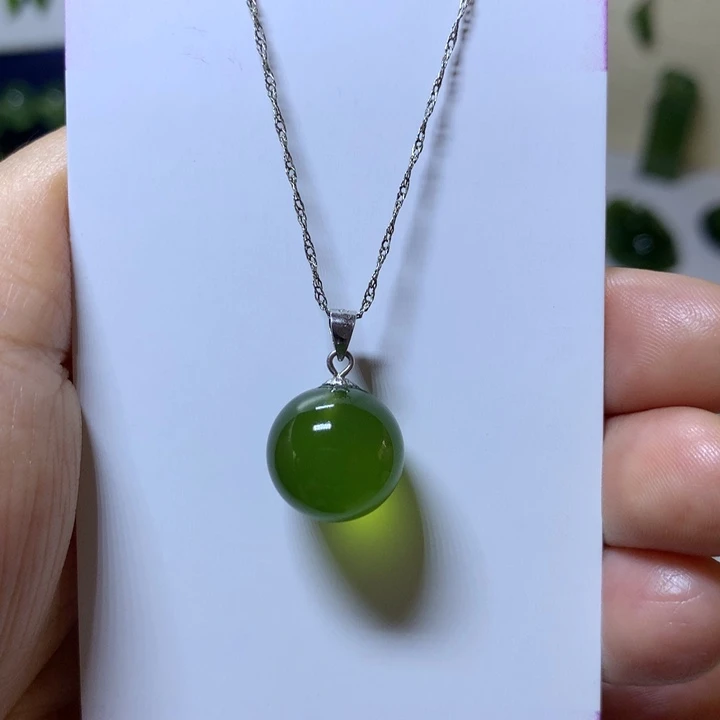 岫玉银S925镶嵌颈饰吊坠