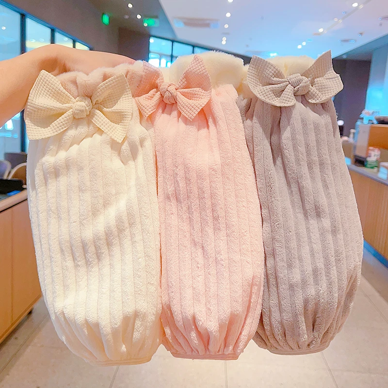 儿童甜美蝴蝶结袖套女童秋冬季长款防污耐脏中大童套袖写作业护袖