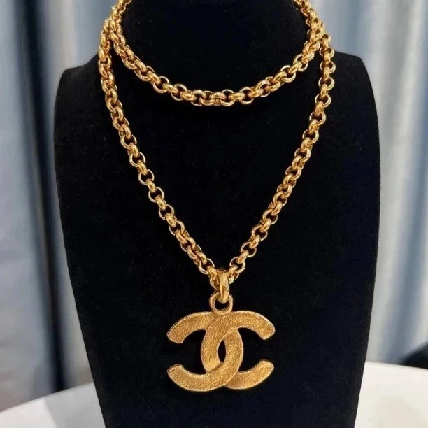 95新 Chanel/香奈儿 Chanel vintage香奈儿中古双c项链