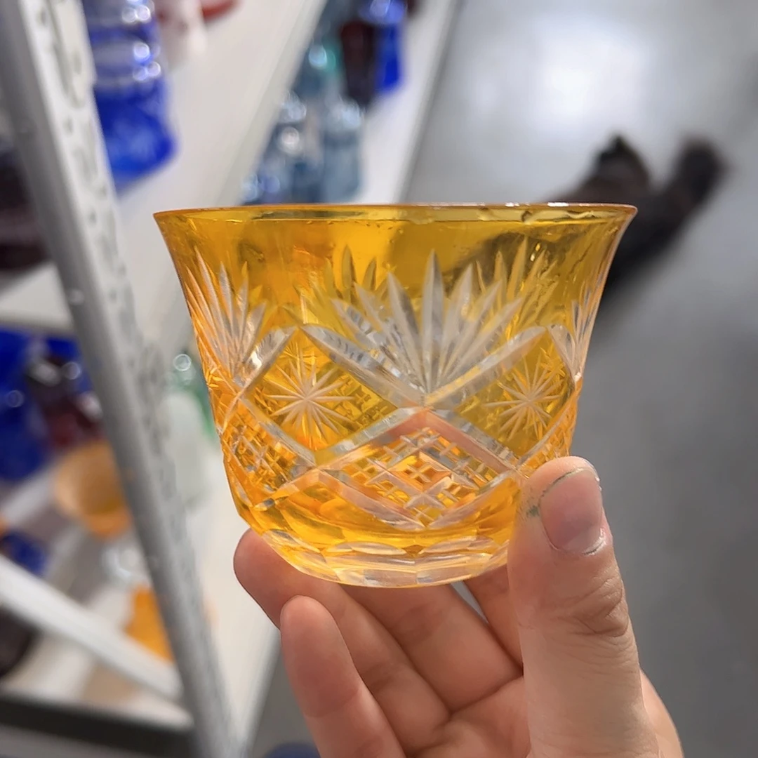 水晶玻璃平底款微瑕一个