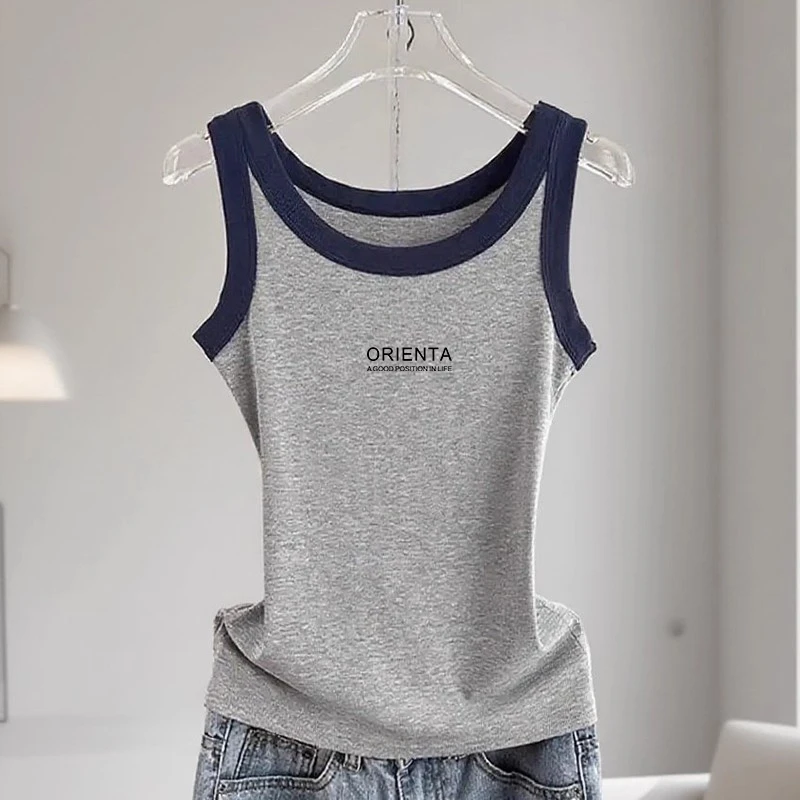 2025新款夏季撞色吊带背心女内搭修身显瘦百搭性感打底上衣ins潮