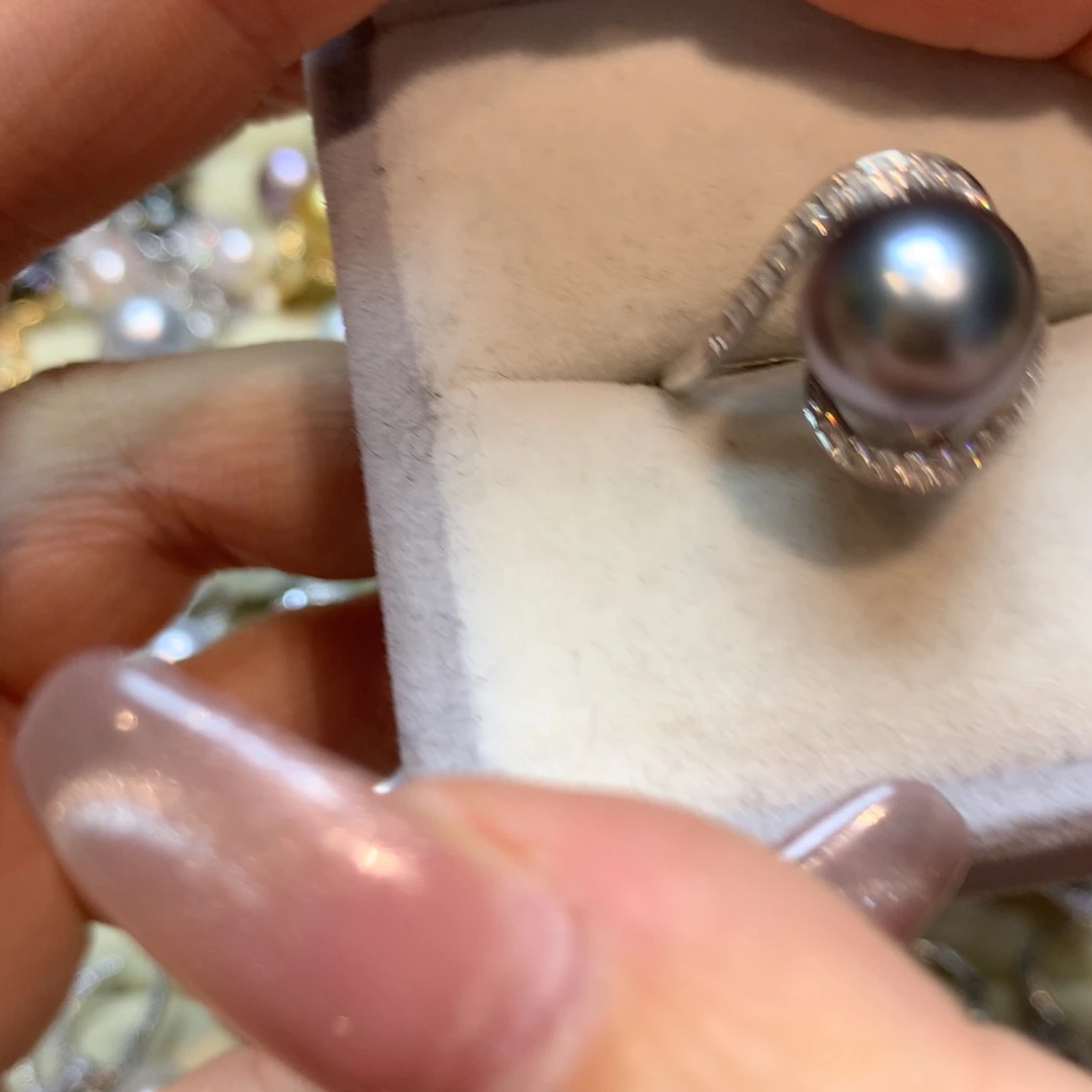 海水珍珠戒指银S925镶嵌