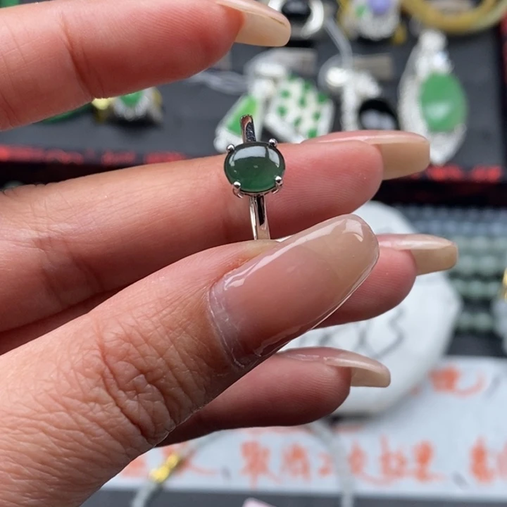 翡翠吊坠(不含链)银S925镶嵌戒指