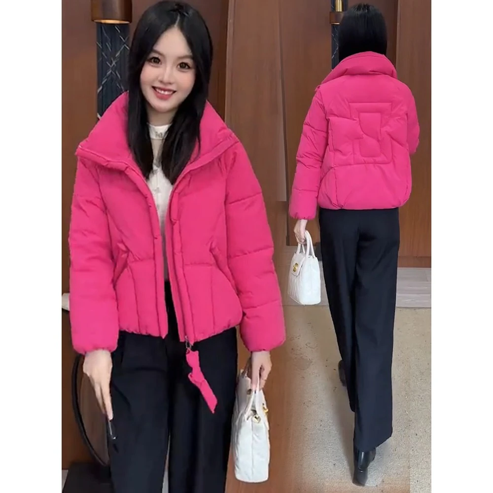 时尚短款棉服女2025冬季新款洋气显瘦加厚保暖面包服棉袄外套