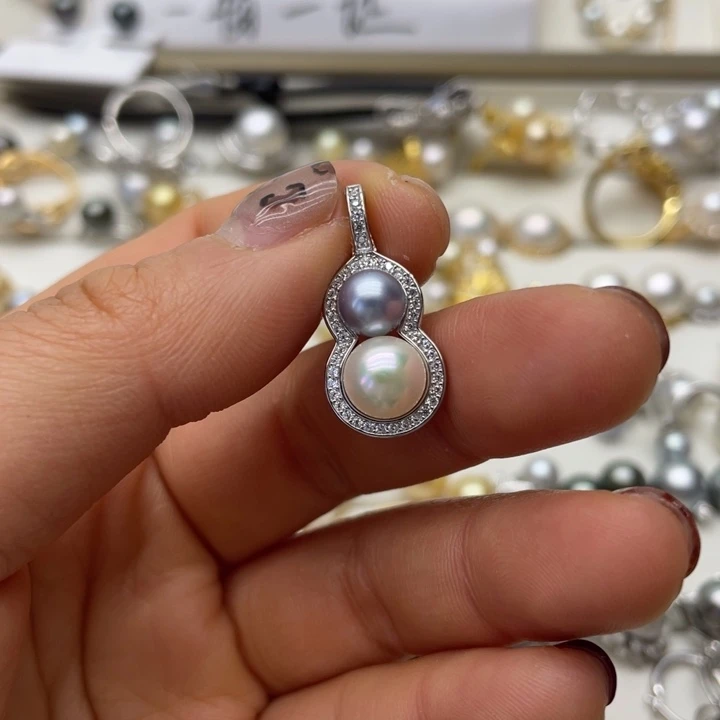 海水珍珠吊坠(不含链)银S925镶嵌