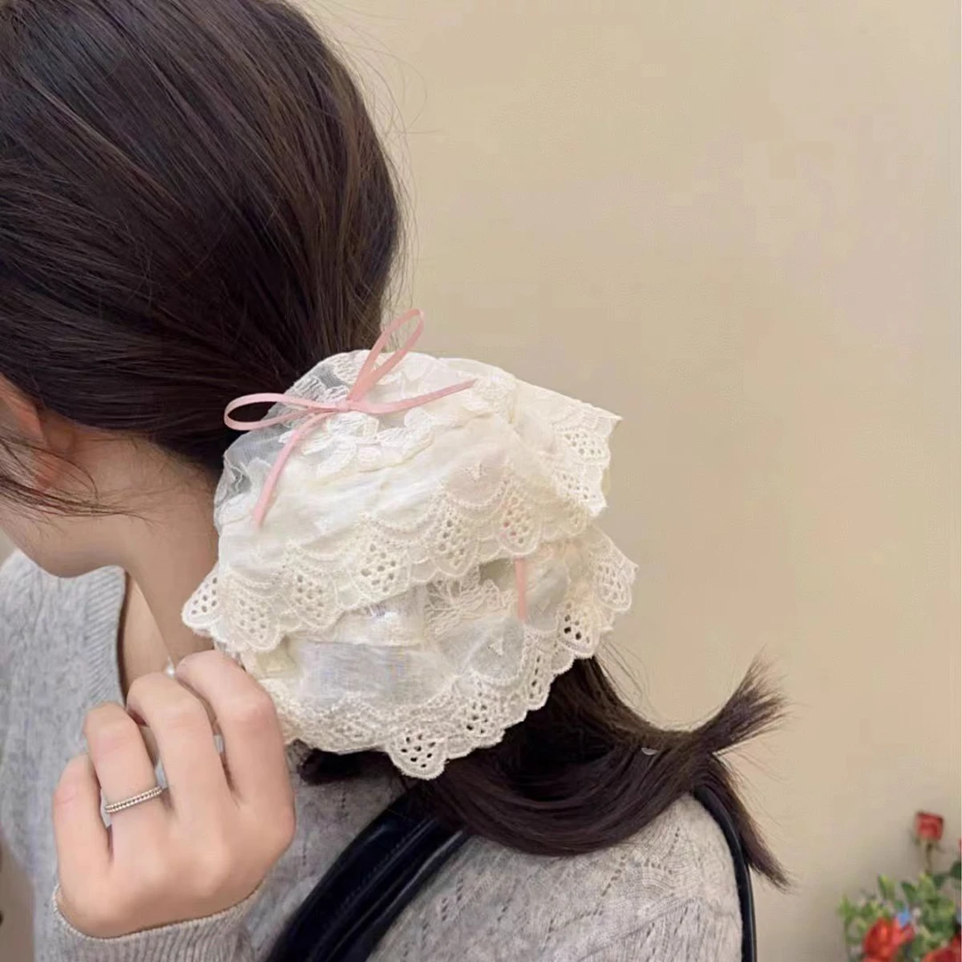 106超仙蝴蝶结甜美大肠发圈芭蕾风丝带韩系温柔风发绳扎头发发饰