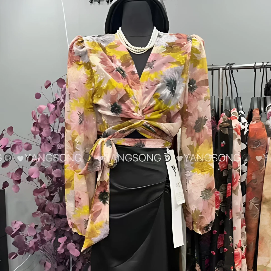 飞哥家复古交叉气质洋气时尚打底衫显瘦