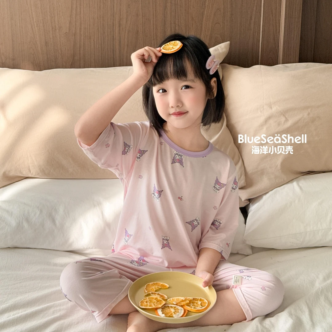 2025新款家居服儿童夏季冰韩棉七分套装006