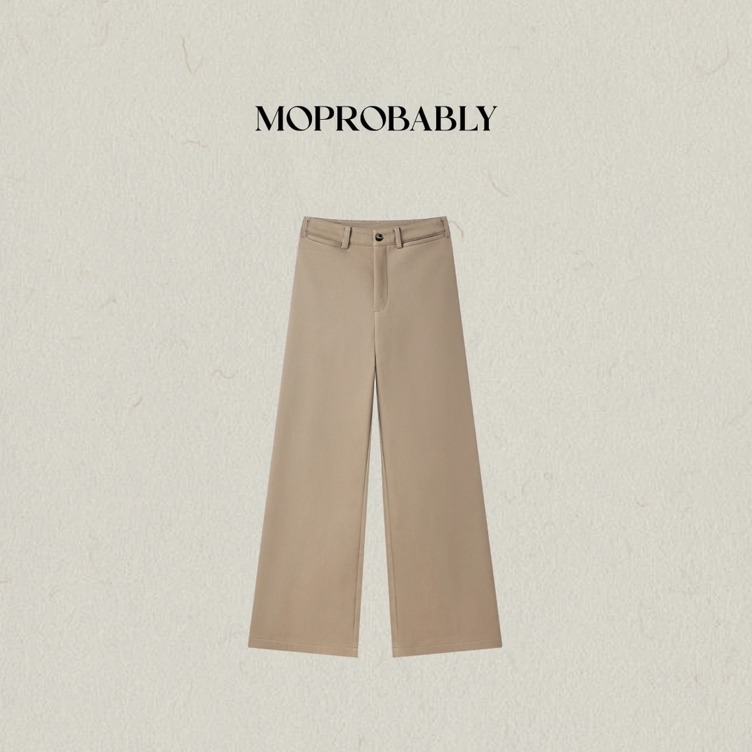 Moprobably李予诺「绅士过冬」简约时尚百搭直筒休闲裤L5463024