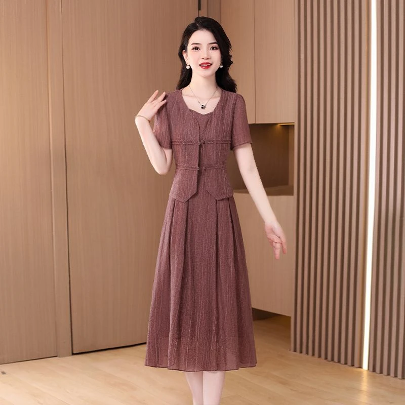 拉夏贝尔连衣裙女2025年新款夏季高级感高端阔太太气场强大两件套