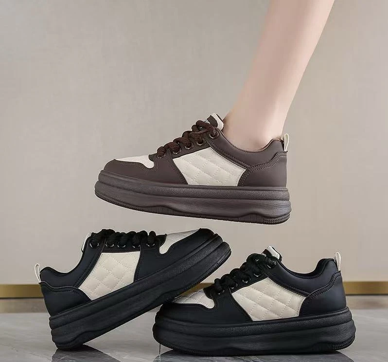 时尚休闲运动板鞋2024冬季新款厚底加绒加厚板鞋