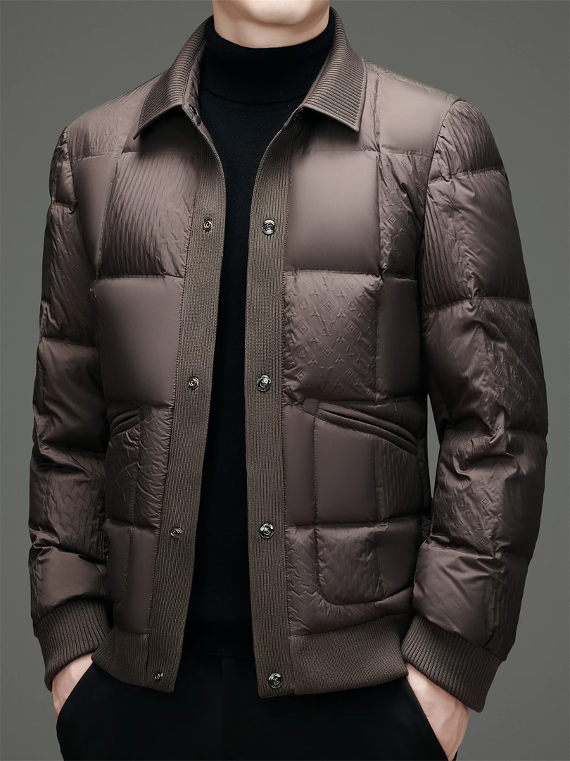 轻奢男士高端羽绒服2025冬季新款商务休闲加厚保暖鸭绒冬装外套男