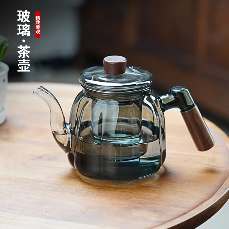 玻璃茶壶侧把泡茶家用茶水分离耐高温加厚耐热过滤花茶泡茶器茶具
