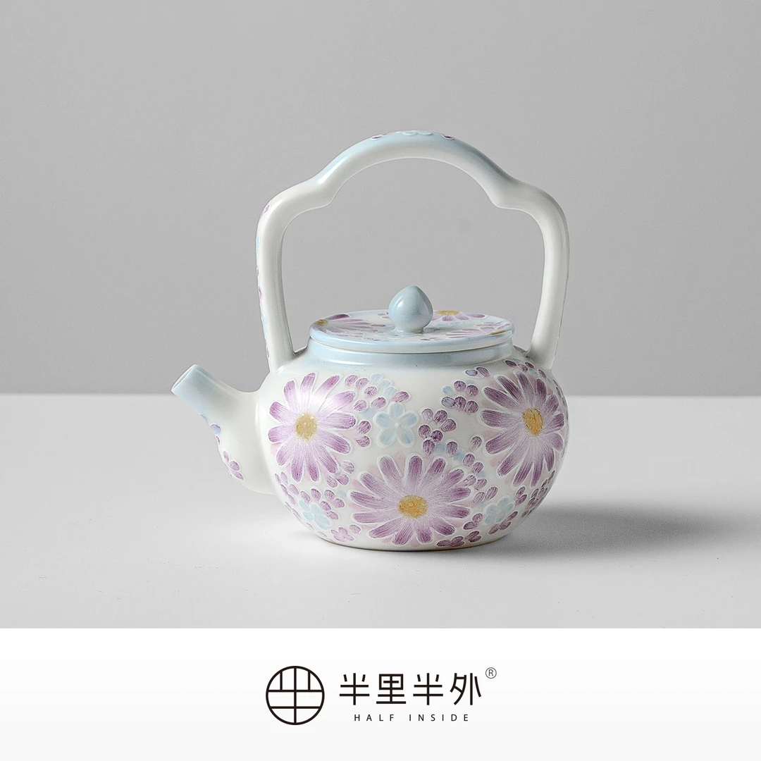 「蝶恋花」140ML手绘陶瓷茶壶泡茶壶大容量茶具套装礼盒伴手礼女