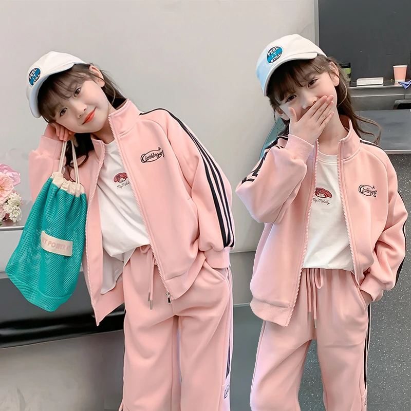 独特洋气时髦女童装春秋款儿童服装小女孩洋气卫衣外套时髦休闲裤