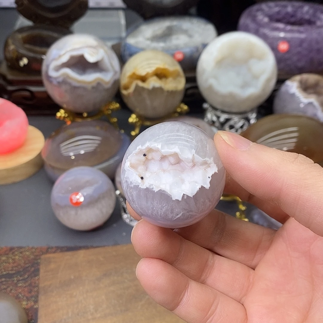 未镶嵌紫晶摆件牙软开口笑