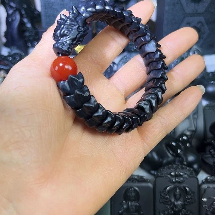 和田玉（墨玉）未镶嵌手串