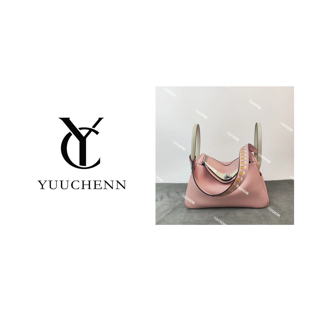YUUCHENN【lindy】包包进口swift皮26cm白粉拼琥珀黄 HH6034