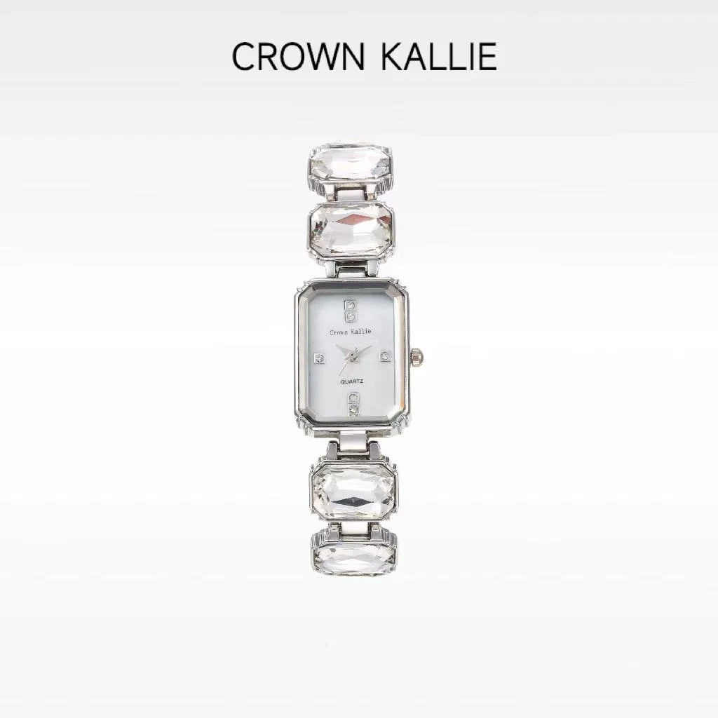 Crown Kallie【白冰糖】满天星系列方形气质钢带女士腕表ck8127