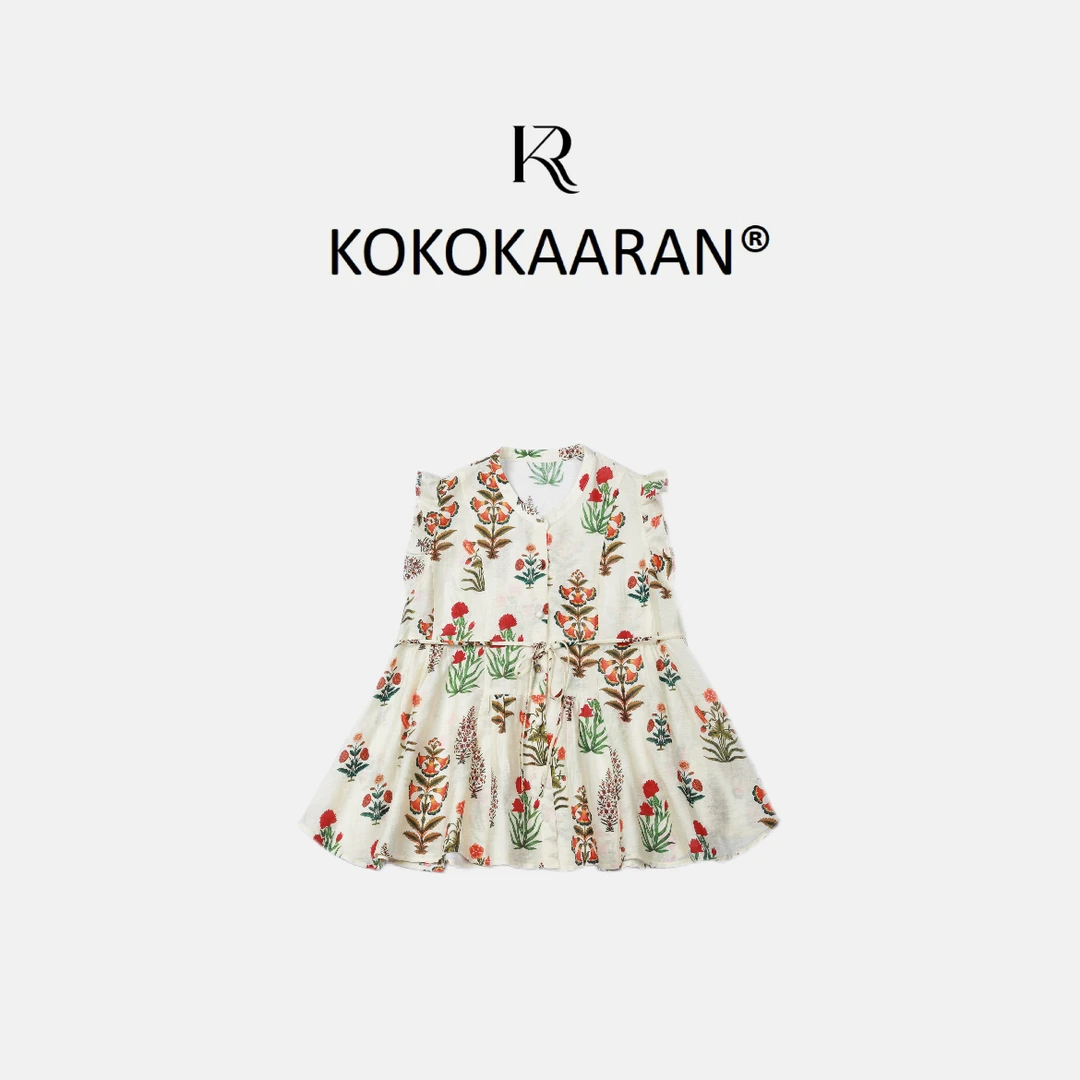 kokokaaran/可可咔伦【蒙德花园】天丝混纺艺术印花百搭衬衫250537