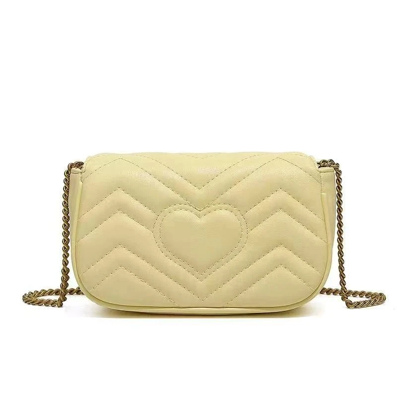 菱格做旧五金马蒙爱心mini菱格链条单肩斜挎包