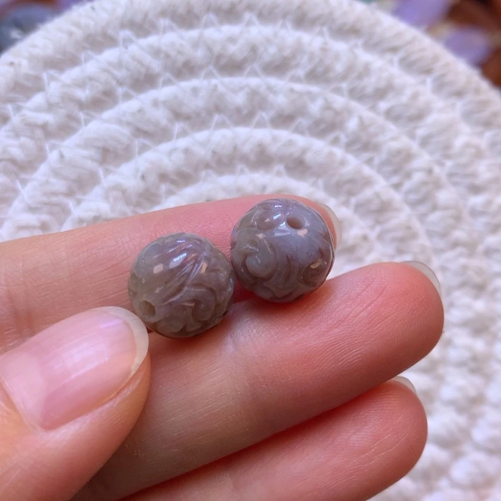 翡翠散珠飘香芋紫珠一对