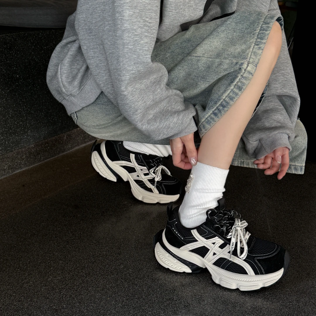 小发喵「 复古厚底网面拼接运动鞋｜奢潮型格步履生风耀新程」