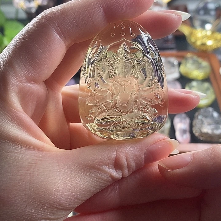 水晶颈饰未镶嵌黄水晶吊坠