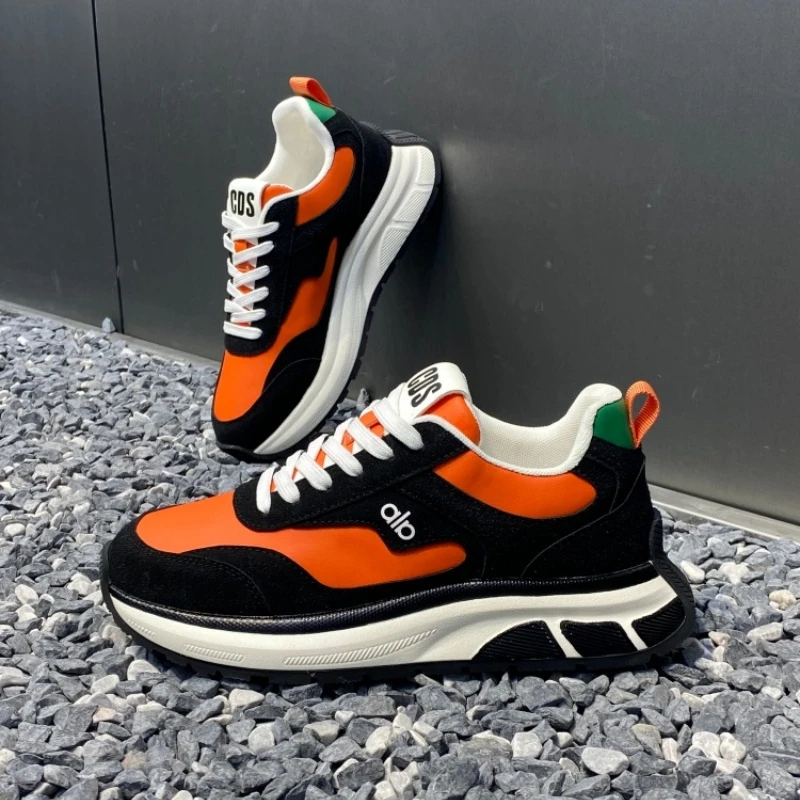 男鞋2025秋季新款时尚潮流百搭休闲鞋男士低帮拼色系带韩版男款鞋