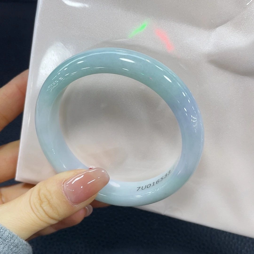 翡翠未镶嵌手镯天然缅甸A货翡翠手镯56.6圈口