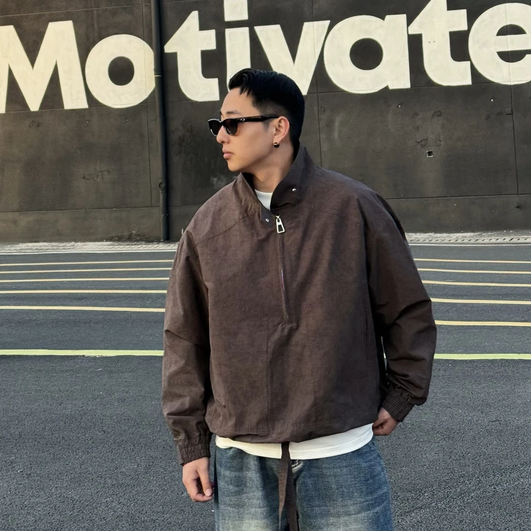 胡先生 25ss「定制棉锦」工装轻便款极简休闲立领夹克外套25612