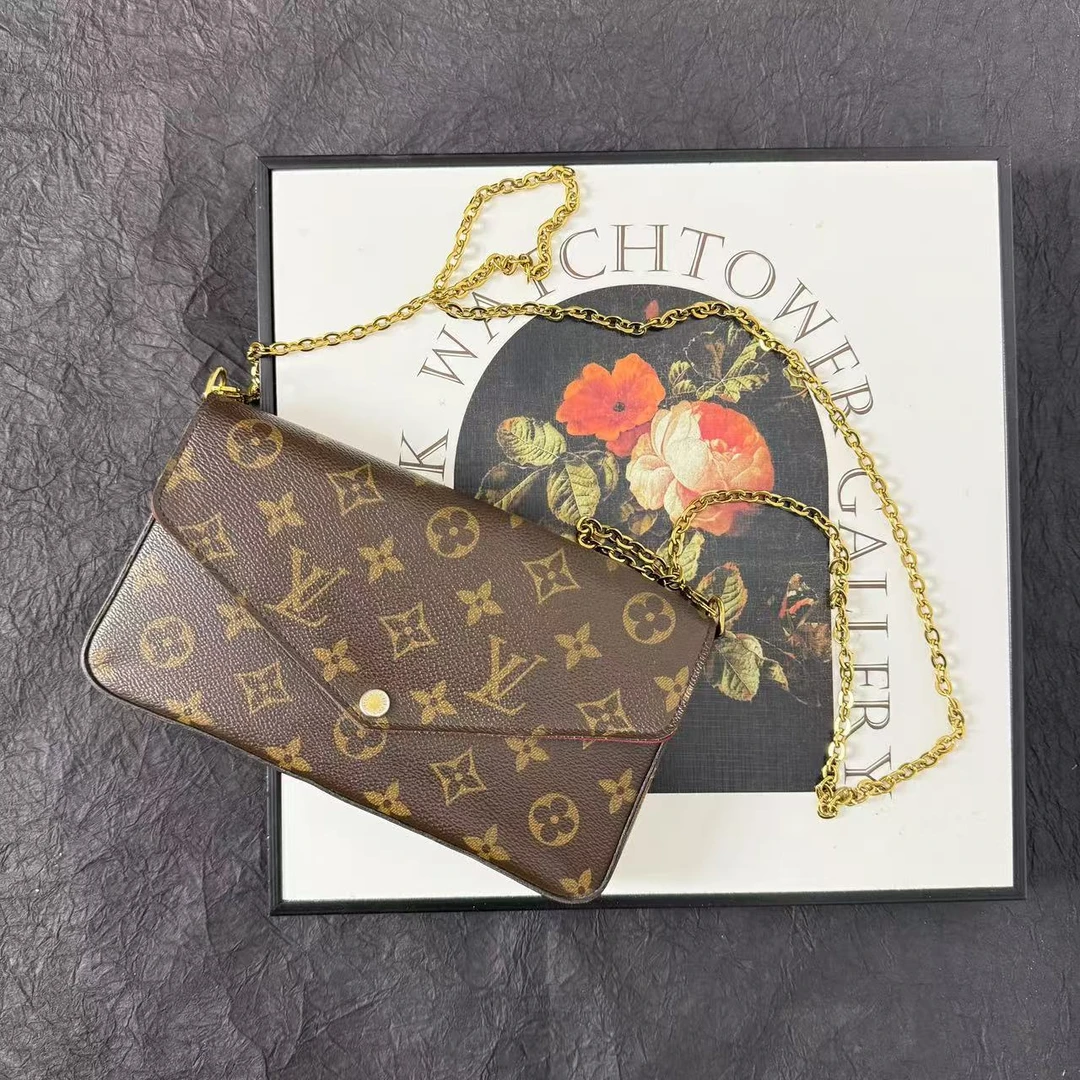95新 LouisVuitton/路易威登 lv老花三合一包/链条包/斜挎包