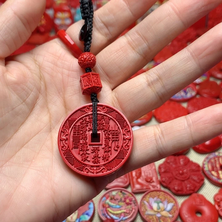 天然辰砂工艺品朱砂钥匙扣