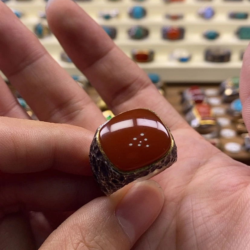 【闪购商品】银S925镶嵌南红玛瑙戒指怀*