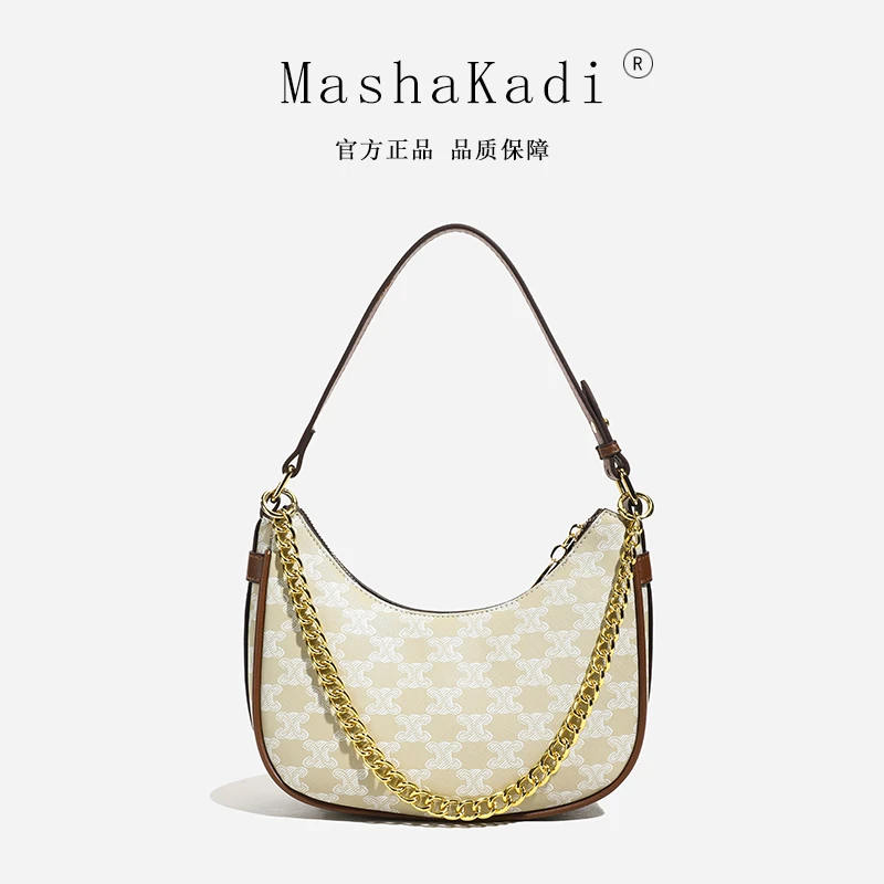 网红赛花腋下包2025时尚经典饺子包百搭通勤单肩包轻奢印花手拎包