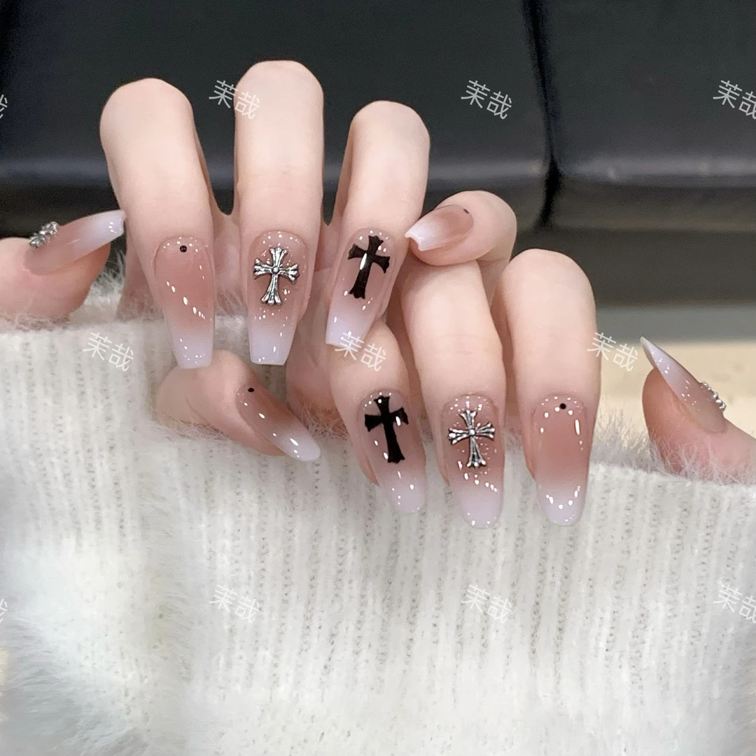 茉哉【克罗心】纯手工定制美甲拆卸穿戴甲A4131