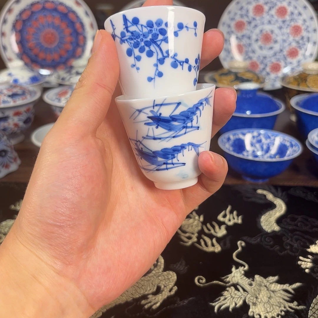 手绘客杯铃铛杯两只