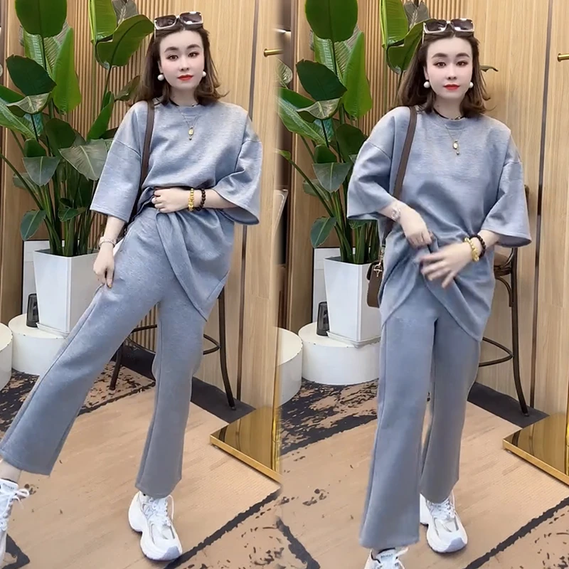 2025春夏季新款时尚显瘦气质网红高档洋气女高级宽松大码两件套潮