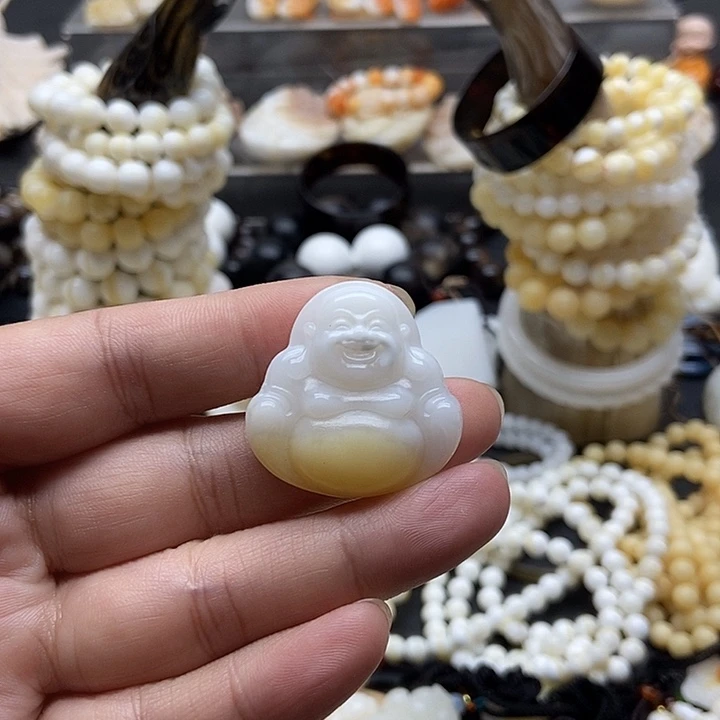 贝壳手串/手链贝雅轩工艺品玉化翘黄佛