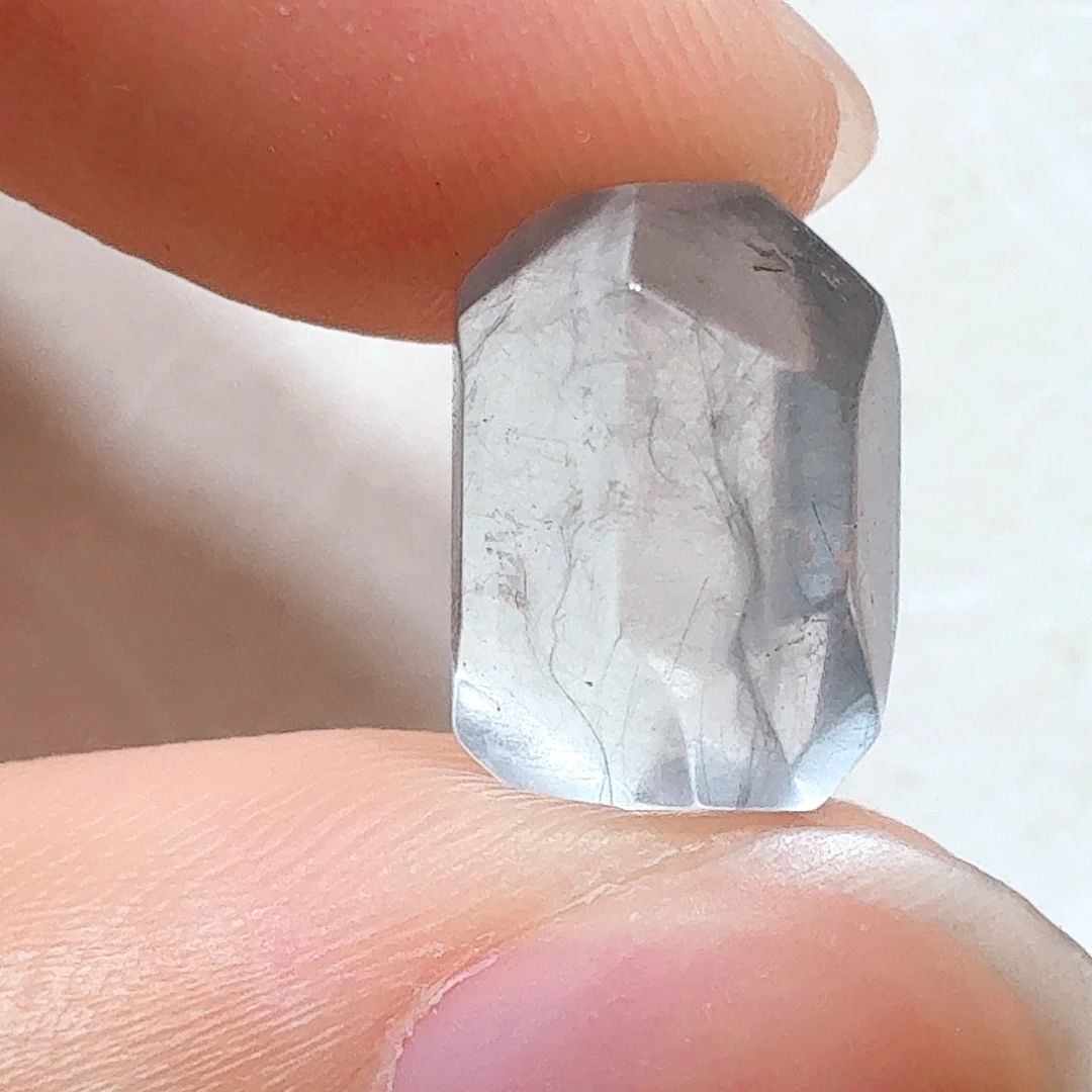 珠宝半成品水晶未镶嵌小颗粒蓝兔毛打孔不退换