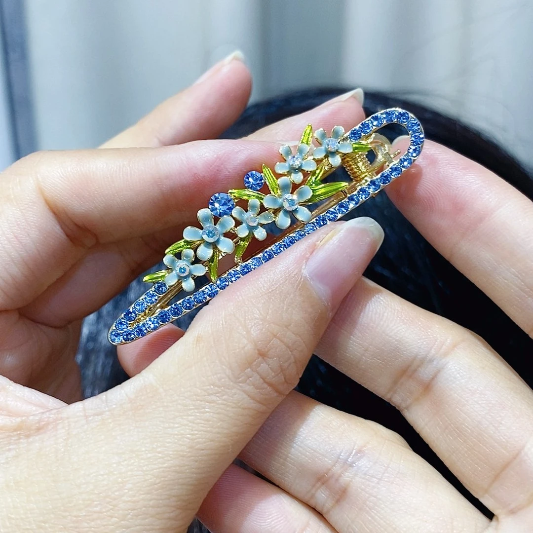 仿水晶合金花朵鸭嘴