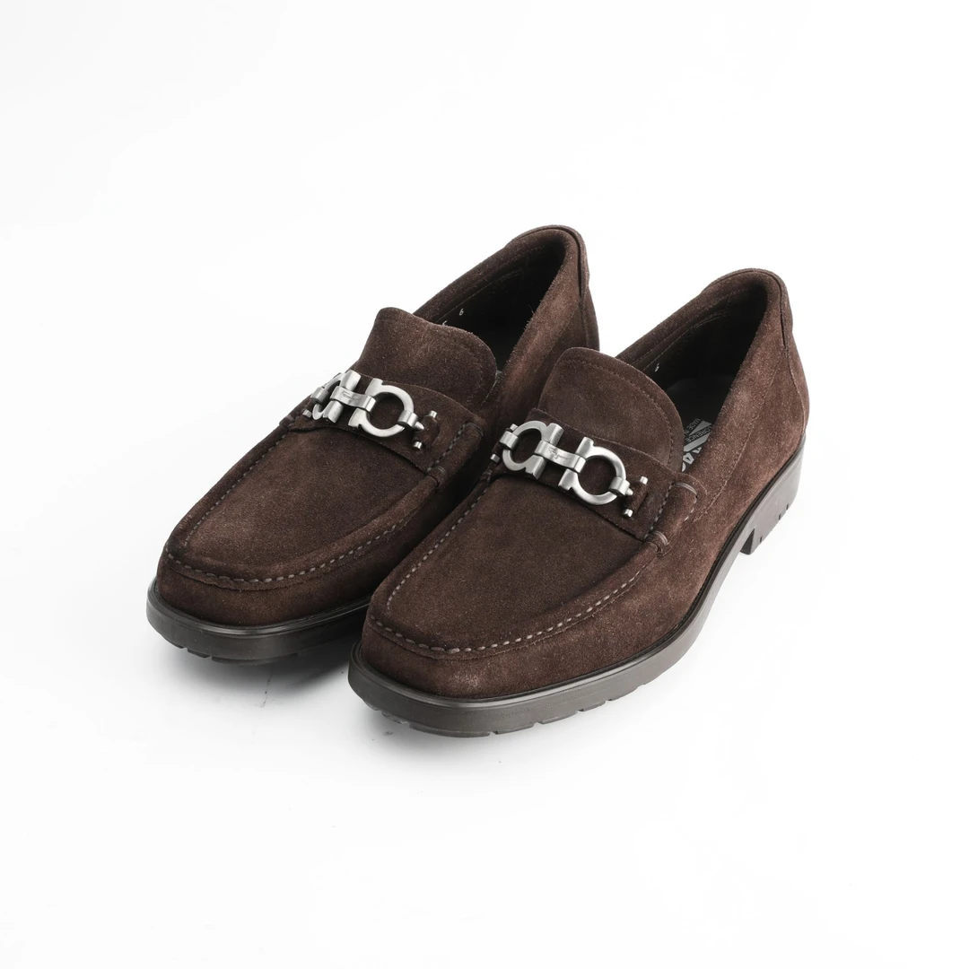 未使用 FERRAGAMO/菲拉格慕 男士马衔扣真皮乐福鞋MASTER0390384